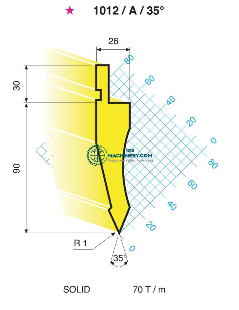 Bending tool EURAM upper tool 1012/A/35°