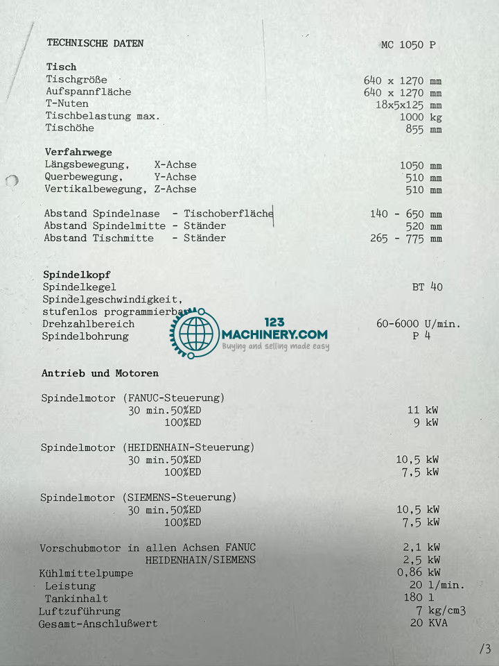 Vertikalbearbeitungszentrum / EUMACH MC 1050 P -CE- Kennung