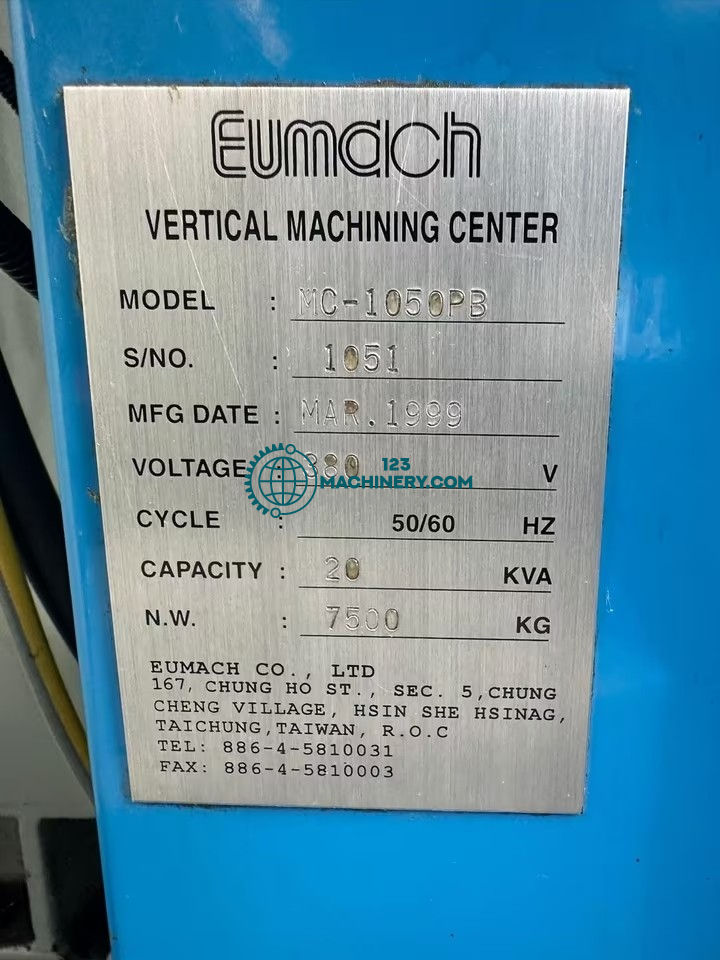 Vertikalbearbeitungszentrum / EUMACH MC 1050 P -CE- Kennung