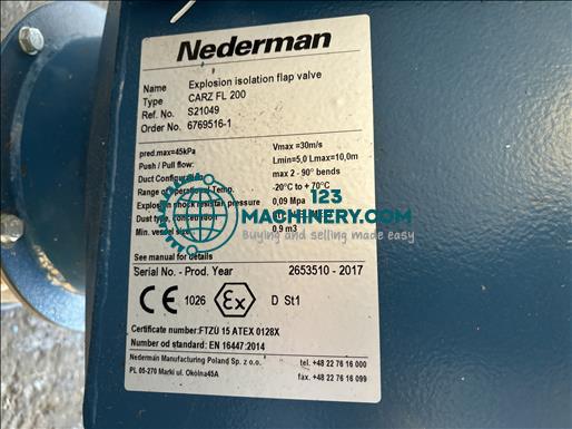 İlanı göster Nederman CARZ FL200 Explosion isolation flap valve