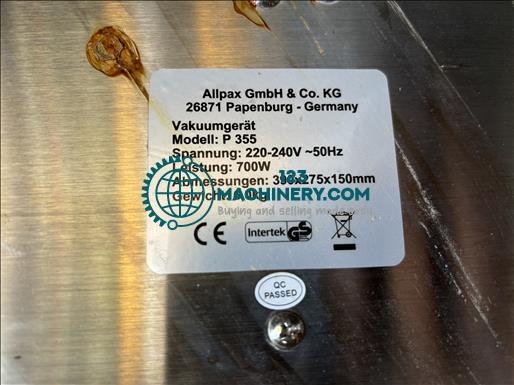 Toon advertentie Allpax P355 Vacuum sealer