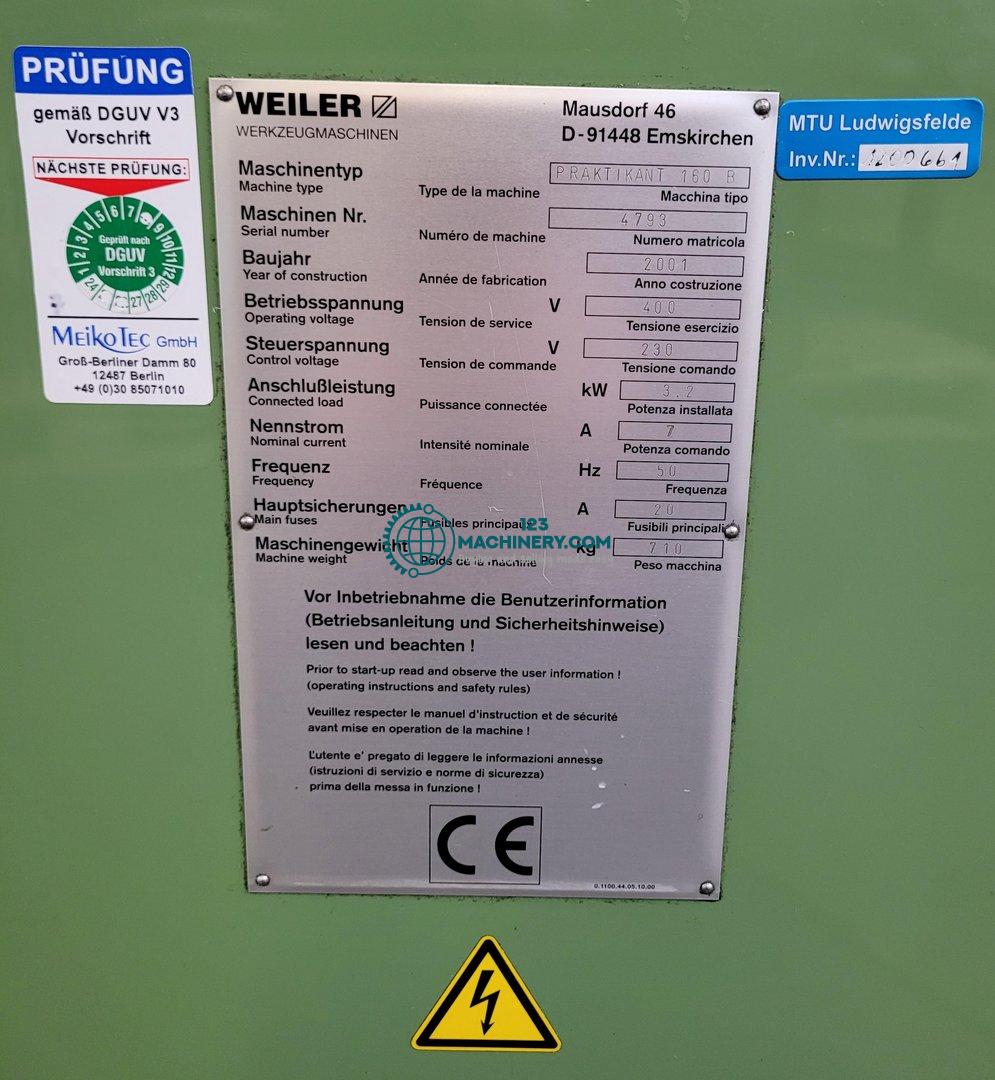 Precision-centre lathe WEILER Praktikant 160 B