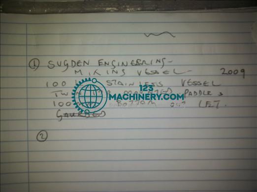 Inserat anzeigen Sugden Mix Twin propeller Mixing Vessel