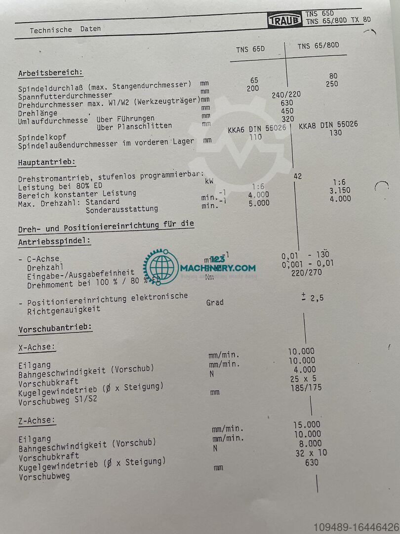 Toon advertentie TRAUB TNS 65 D / 5 - Achs CNC Drehmaschine