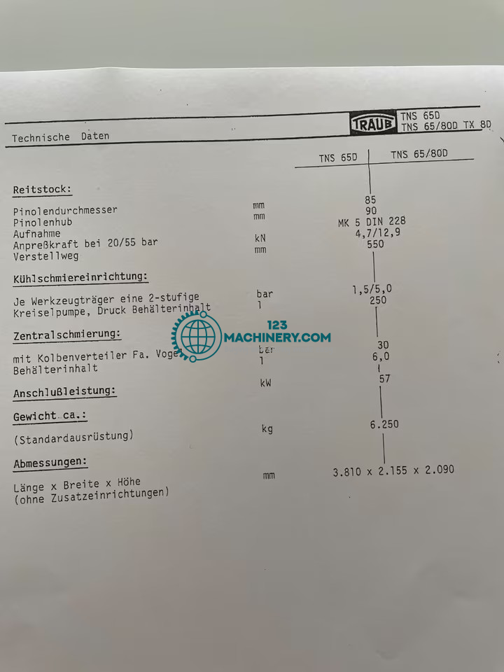 TRAUB TNS 65 D / 5 - Achs CNC Drehmaschine