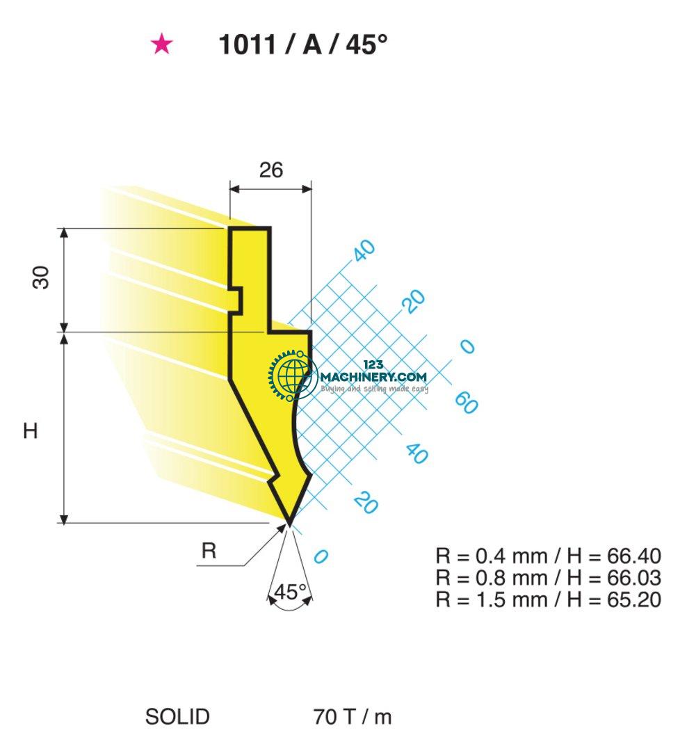 Bending tool EURAM upper tool 1011/A/45°