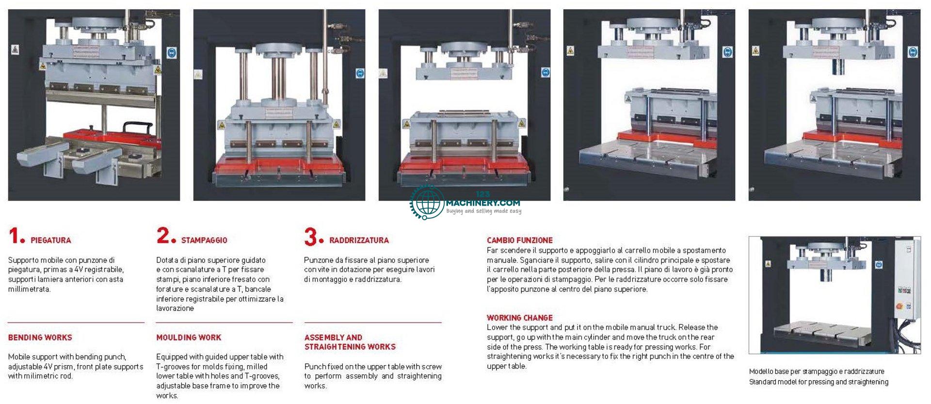 Hydraulic multifunction workshop press SICMI PSL 100 A