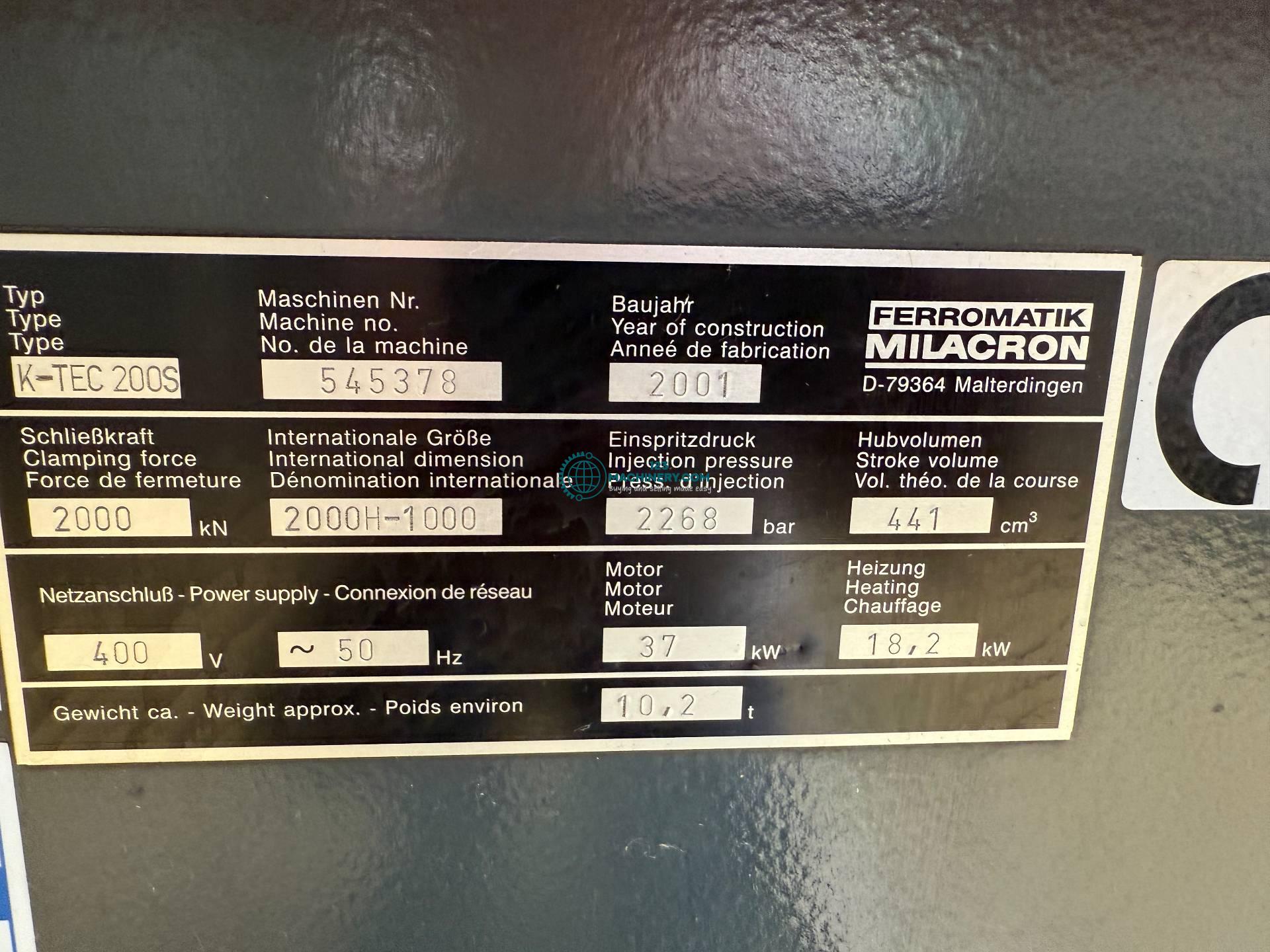 Toon advertentie Used FERROMATIK MILACRON K-200 S