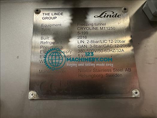 Linde Cryoline MT1250 Freezing tunnel