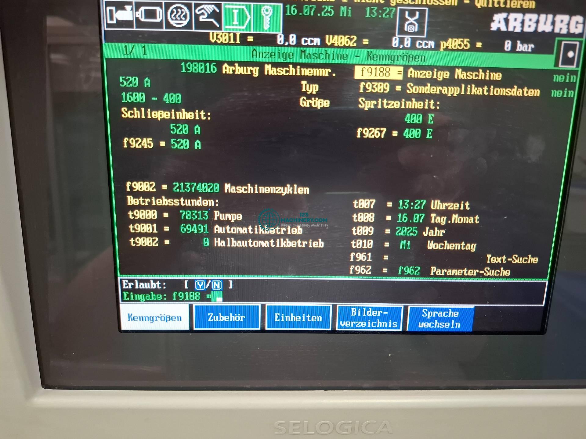 Used ARBURG 520 A 1600-400 Electric machines