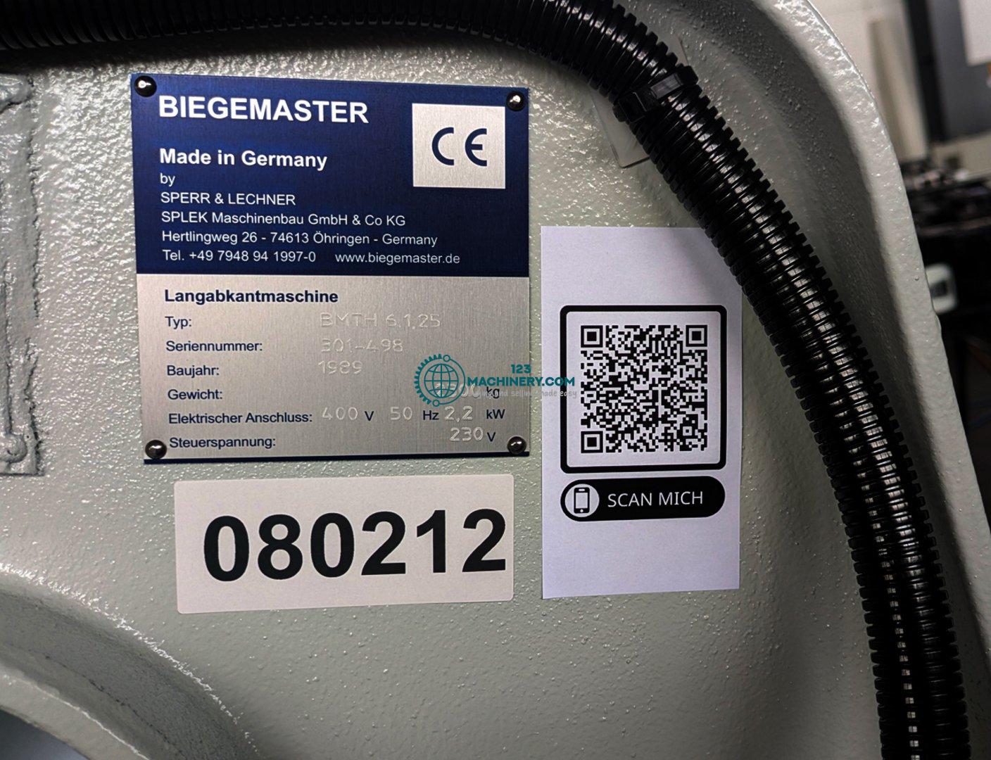 Hydraulische Langabkantmaschine BIEGEMASTER BMTH 6.1,25