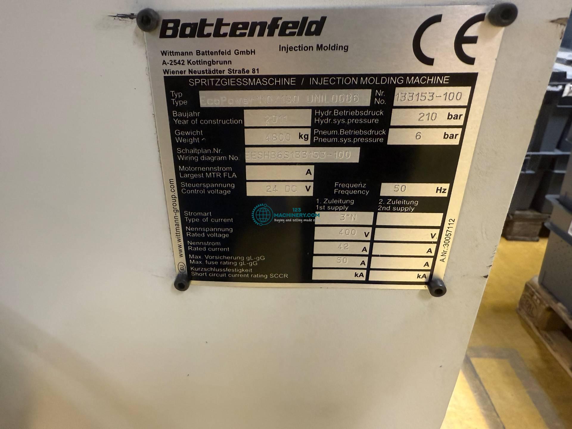 Used WITTMANN BATTENFELD EcoPower 110/130 UNILOG B6