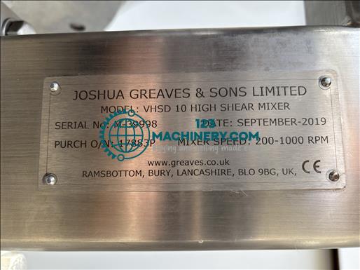 Показывать рекламу Greaves VHSD10 High Speed disperser